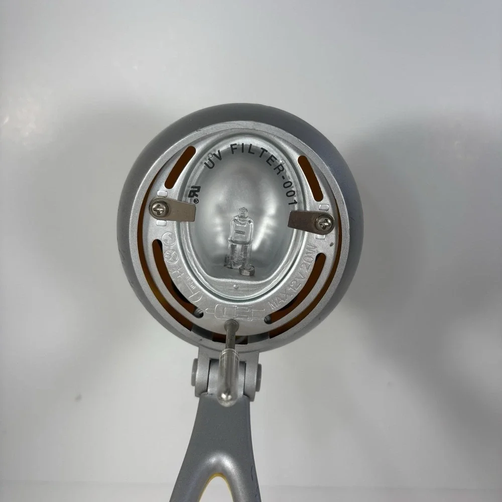Vintage Yellow Silver Grey Desk Lamp Futuristic UV Filter 001 Space Age